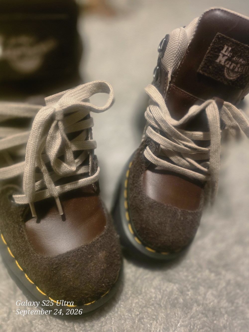 Dr. Martens Kids Brown & Cream Lace-Up Ankle Boots